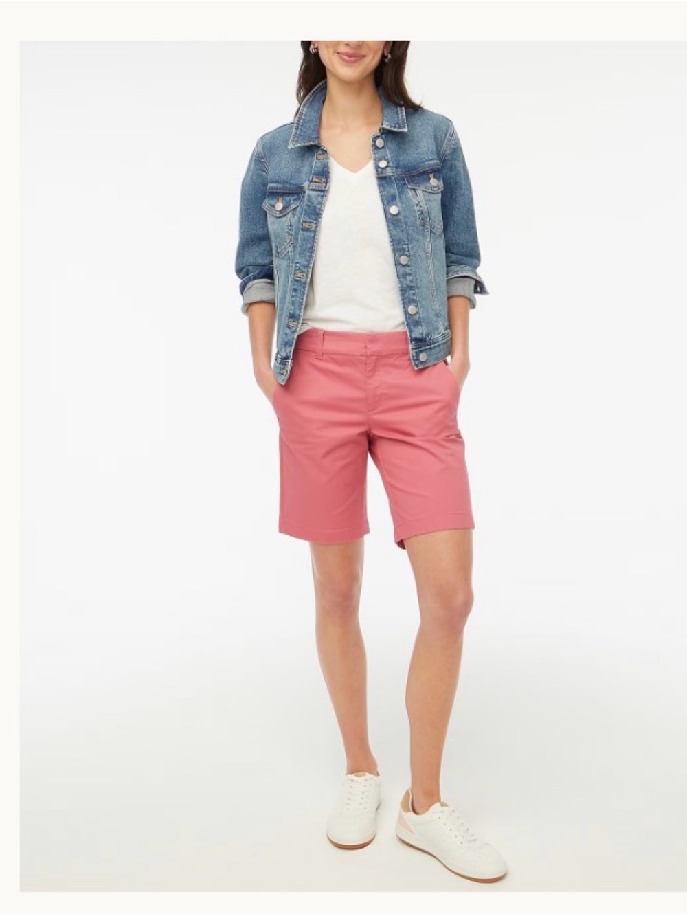NEW J. Crew Factory 9" Frankie Bermuda Chino Short in Dusty Red - Size 10